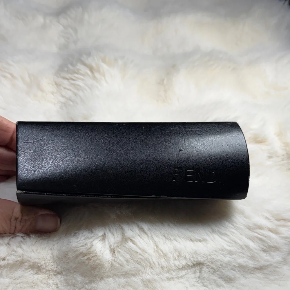 Fendi‎ Black Eyeglasses Case Logo Monogram Interior